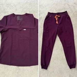 FIGS Deep Purple Zamora & Catarina scrubs set